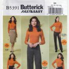 Women's Skirt and Pants Sewing Pattern Misses' / Petite Size 8-10-12-14 UNCUT Butterick B5391 5391