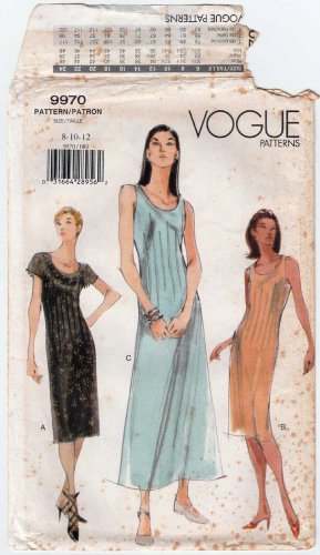 Vogue 9970 Women's Dress Sewing Pattern Misses' Size 8-10-12 UNCUT