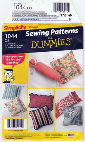 Sewing for Dummies, PILLOWS Pattern UNCUT Simplicity 1044