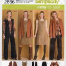 Pants, Jumper, Top, Jacket, Vest, Belt Sewing Pattern Size 10-12-14-16-18 UNCUT Simplicity 2866