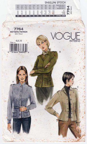 Vogue 7764 Women's Jacket Sewing Pattern Misses' / Misses' Petite Size 6-8-10 UNCUT