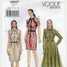 Vogue V9077 Women's Dress Sewing Pattern Misses' Size 6-8-10-12-14 UNCUT