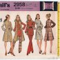 70's A-Line Dress, Pants, Top, Long Vest Sewing Pattern Misses Size 10 Uncut McCall's 2958