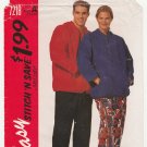 Sweatshirt, Pullover Hoodie and Pants Sewing Pattern Men Women Size XS, S, M Uncut McCall's 7218