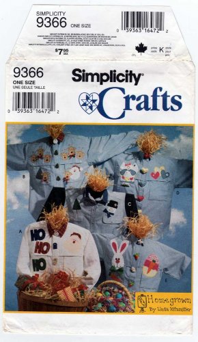 Holiday Appliques and Button Covers Pattern UNCUT Simplicity Crafts 9366