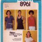 Women's Short Sleeve T-Shirt, Tank Top Sewing Pattern Misses' Size 6-8-10 UNCUT Simplicity 8961