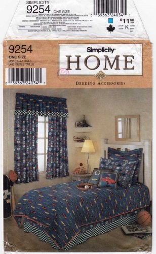 Twin / Full Size Bedding, Comforter, Window Panels, Valance Pattern UNCUT Simplicity 9254