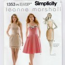 Women's Sleeveless Dress Sewing Pattern, Leanne Marshall, Size 12-14-16-18-20 Uncut Simplicity 1353