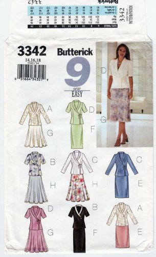 Top and Skirt Sewing Pattern Misses' / Misses' Petite Size 14-16-18 UNCUT Butterick 3342