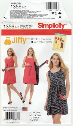 Wrap Dress Sewing Pattern Misses' Size 6-8-10-12-14 UNCUT Simplicity 1356