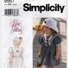 Simplicity 9567 Girl's Dress and Hat Sewing Pattern Toddler Size 2-3-4 UNCUT