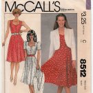 McCall's 8512 Women's Jacket and Dress Sewing Pattern Misses' Size 12 Bust 34 UNCUT