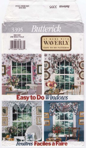 Butterick 3395 Waverly Window Scarves Home Decor Sewing Pattern UNCUT