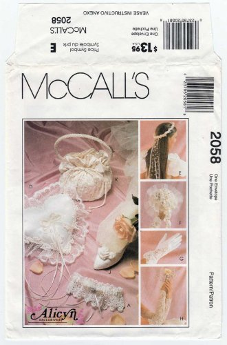 McCall's 2058 Bridal Accessories Sewing Pattern UNCUT OOP
