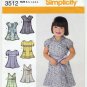 Simplicity 3512 Toddler Dress Sewing Pattern Size 1/2-1-2-3-4 UNCUT