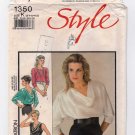Style 1350 UNCUT Women's Bias Pullover Top Sewing Pattern Misses Size 8-10-12