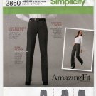 Simplicity 2860 Women's Pants Amazing Fit Sewing Pattern Misses' / Petite Size 8-10-12-14-16 UNCUT