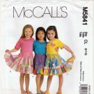 McCall's M5841 Girl's Pull-On, Tiered, Ruffled Skirts and Appliques Pattern, Size 6-7-8 UNCUT