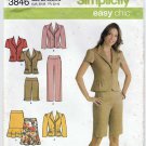 Simplicity 3846 Pants, City Shorts, Skirt and Jacket Pattern Misses' / Petite Size 4-6-8-10-12 UNCUT