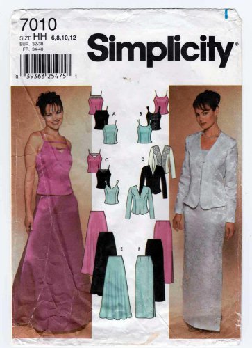 Simplicity 7010 Formal Tops, Jacket, Flared and Slim Skirts Pattern Misses Size 6-8-10-12 UNCUT