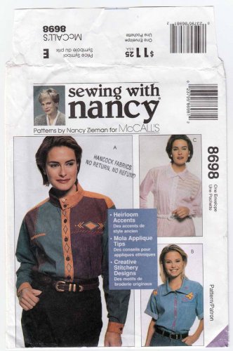 McCall's 8698 Sewing Pattern for Women's Shirts, Misses Size 8-10-12-14-16-18-20-22 UNCUT