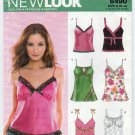 New Look 6490 Camisole Tops Sewing Pattern Size 10-12-14-16-18-20-22 UNCUT