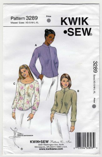 Kwik Sew 3289 Women's Blouse Sewing Pattern Misses' Size XS-S-M-L-XL UNCUT OOP