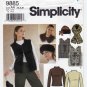 Simplicity Pattern 9885 Women's Lined Vest, Knit Top, Hat, Scarf, Bag, Earmuff Size 6-16 UNCUT