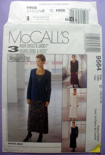 McCall's 9564 Women's Sewing Pattern, Long Dress and Jacket, Misses Size 10-12-14 Uncut