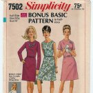 UNCUT Simplicity Pattern 7502 Vintage 1960's Mod A-Line Dress Size 24 1/2 Bust 47