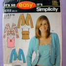 Simplicity Pattern 4318 Twin Set, Top and Cardigan Misses Size 6-8-10-12-14-16 UNCUT