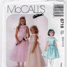 McCall's Pattern 8718 Girl's Special Occasion Dress, Flower Girl, First Communion Size 7-8-10 UNCUT