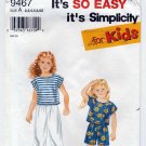 Simplicity 9467 Girl's Pants, Shorts and Top, Sewing Pattern Child Size 2-3-4-5-6-6X UNCUT