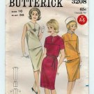 Butterick 3208 UNCUT Vintage 1960's Women's Dress Sewing Pattern Misses Size 16
