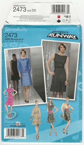 Simplicity 2473 Sewing Pattern Women's Dress with Slim or Flared Skirt Size 4-6-8-10-12 Uncut
