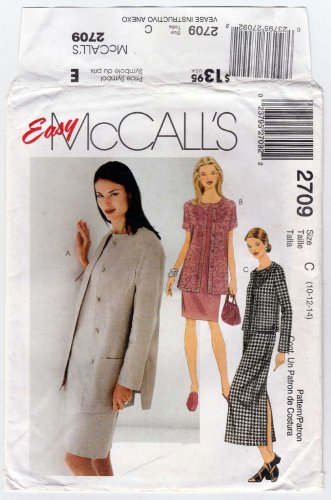 Sleeveless Dress and Jacket Sewing Pattern Size 10-12-14 UNCUT McCall's 2709
