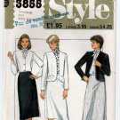 Style Pattern 3855 UNCUT Vintage 1980's Jacket, Straight Skirt and Blouse Size 14-16-18