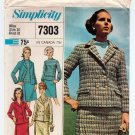 Simplicity Pattern 7303 UNCUT Vintage 1960's Skirt, Double Breasted Jacket, Overblouse, Size 10