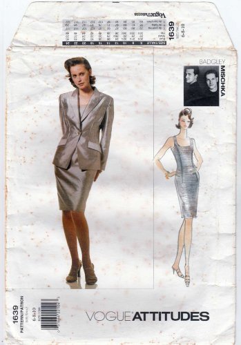 Vogue 1639 Badgley Mischka Women's Jacket and Dress Sewing Pattern Size 6-8-10 UNCUT