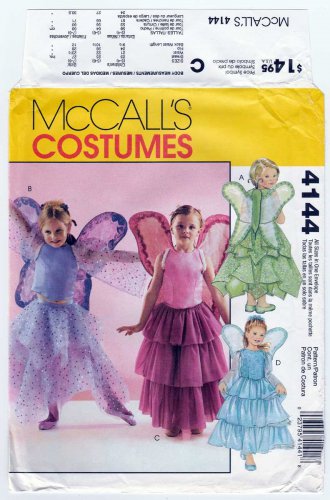 McCall's 4144 Girl's Fairy Costume Sewing Pattern, Children Size 3-4-5-6-7-8 UNCUT