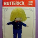 Butterick 4839 UNCUT Vintage 1970's Pattern for Rag Doll "Adam" and Clothes for 15" Boy Doll