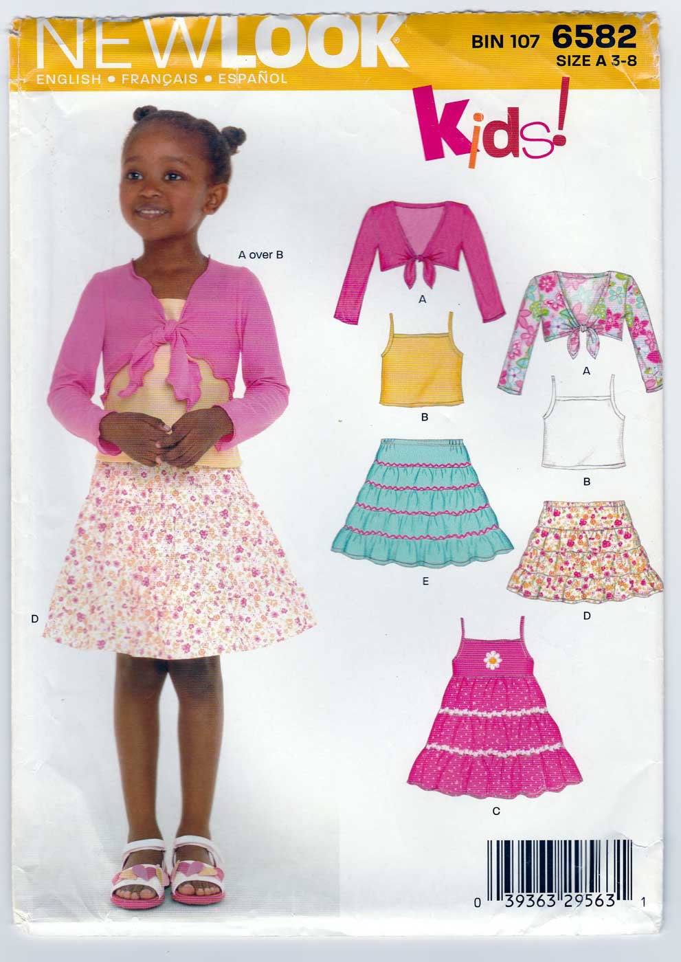 New Look Pattern 6582 Girl's Sundress, Skirt, Shrug, Tank Top Child ...