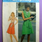Simplicity 6844 UNCUT Vintage 1970's Front Wrap Dress Pattern Misses' Size 12 Bust 34