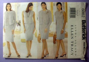 Butterick Pattern 6002 Sheath Dress, Top, Tapered Skirt, Cardigan Jacket, Size 14-16-18 Uncut