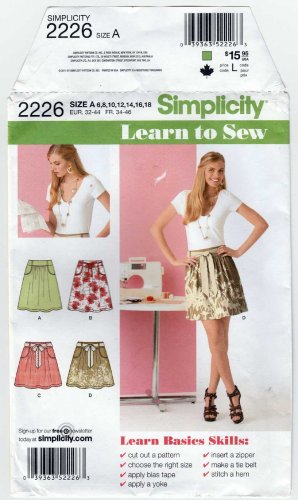 Simplicity 2226 Women's Skirt Pattern Size 6-8-10-12-14-16-18 UNCUT