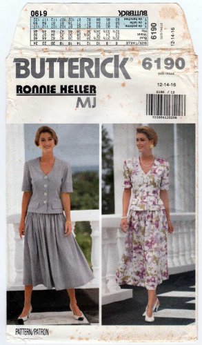 Butterick 6190 UNCUT Women's Skirt and Top Sewing Pattern Size 12-14-16