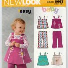 New Look 6663 Baby Girl Jumper, Babies Pants, Panties Pattern Size Newborn-Small-Medium-Large UNCUT