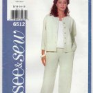 Butterick 6512 Women's Jacket, Pants and Top Pattern Misses' / Petite Size 14-16-18 UNCUT