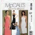 Formal Dress Sewing Pattern, Halter Neck or Shoulder Straps, Size 4-6-8-10 UNCUT McCall's M5100 5100