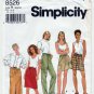 Simplicity 8526 Pants, Shorts, Skirt Pattern, Elastic and Drawstring Waist, Size 6-8-10 UNCUT